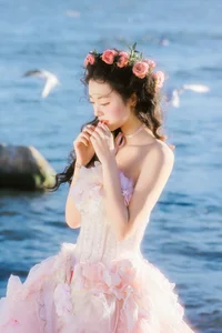 Ethereal Dali Seagull Season: Lu Li in a Pink Princess Dress - YiTuYu Art Language Vol.9308 Photography - image 12