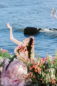 Ethereal Dali Seagull Season: Lu Li in a Pink Princess Dress - YiTuYu Art Language Vol.9308 Photography - image 13