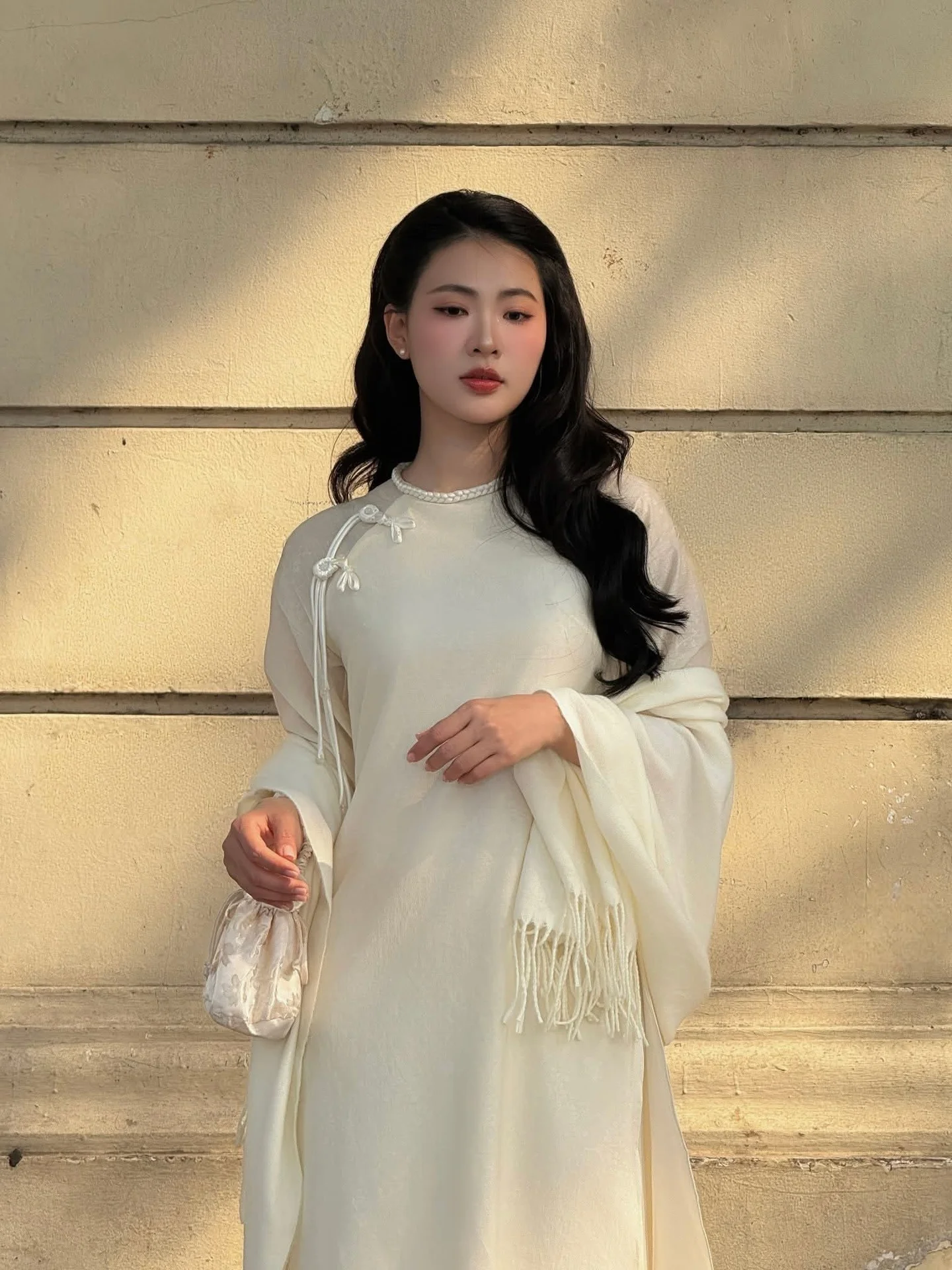 Timeless Elegance of Hanoi in a Traditional Silk Ao Dai