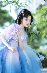 Ethereal Grace: Xian Luo in a Dreamy Wisteria Garden - Art Language Vol. 9065 - image 5