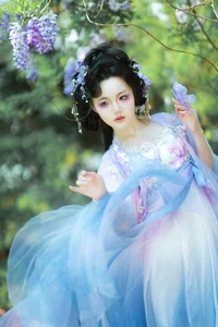 Ethereal Grace: Xian Luo in a Dreamy Wisteria Garden - Art Language Vol. 9065 - image 9