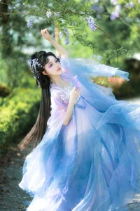 Ethereal Grace: Xian Luo in a Dreamy Wisteria Garden - Art Language Vol. 9065 - image 12