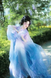 Ethereal Grace: Xian Luo in a Dreamy Wisteria Garden - Art Language Vol. 9065 - image 4