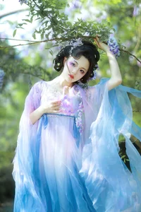 Ethereal Grace: Xian Luo in a Dreamy Wisteria Garden - Art Language Vol. 9065 - image 6
