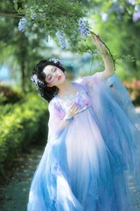 Ethereal Grace: Xian Luo in a Dreamy Wisteria Garden - Art Language Vol. 9065 - image 7