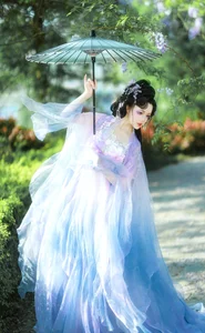 Ethereal Grace: Xian Luo in a Dreamy Wisteria Garden - Art Language Vol. 9065 - image 3