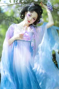 Ethereal Grace: Xian Luo in a Dreamy Wisteria Garden - Art Language Vol. 9065 - image 2