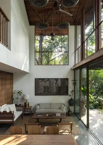 Sustainable 3-Story Home Featuring Traditional Coconut Wood Roofing and Local Architecture - image 1