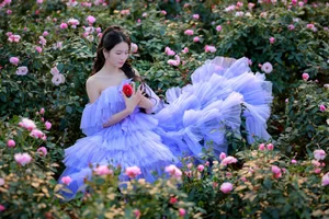 Dreamy Lavender Muse in Golden Flower Garden - image 4