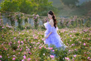 Dreamy Lavender Muse in Golden Flower Garden - image 9