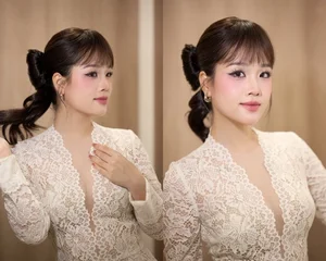The sweet and elegant vibe of Huyen My in a delicate lace dress - image 0