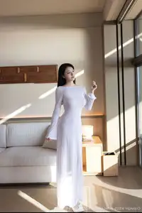 An Ran's Elegant White Dress XiuRen No.10747 Captivating Serenity in Natural Light. - image 57