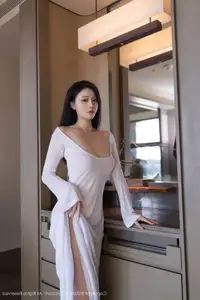 An Ran's Elegant White Dress XiuRen No.10747 Captivating Serenity in Natural Light. - image 40