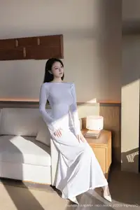 An Ran's Elegant White Dress XiuRen No.10747 Captivating Serenity in Natural Light. - image 14