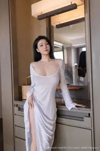 An Ran's Elegant White Dress XiuRen No.10747 Captivating Serenity in Natural Light. - image 43
