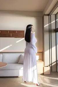 An Ran's Elegant White Dress XiuRen No.10747 Captivating Serenity in Natural Light. - image 59