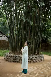 Vietnamese Grace: Elegant Portrait of a Young Woman in Lush Nature - image 2