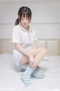 MTYH Vol.216: Kitaro Ketaro Charming Schoolgirl Style with Elegant Blue Striped Socks - image 4