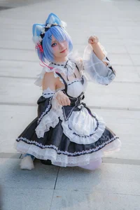 Stunning Rem Cat Maid Cosplay by Hana at Firefly Animation Carnival – Re:Zero Inspired Anime Photoshoot - image 0