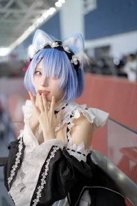 Stunning Rem Cat Maid Cosplay by Hana at Firefly Animation Carnival – Re:Zero Inspired Anime Photoshoot - image 19
