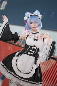 Stunning Rem Cat Maid Cosplay by Hana at Firefly Animation Carnival – Re:Zero Inspired Anime Photoshoot - image 28