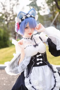 Stunning Rem Cat Maid Cosplay by Hana at Firefly Animation Carnival – Re:Zero Inspired Anime Photoshoot - image 16