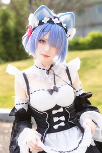 Stunning Rem Cat Maid Cosplay by Hana at Firefly Animation Carnival – Re:Zero Inspired Anime Photoshoot - image 8