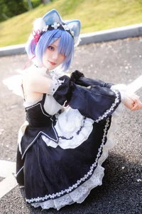 Stunning Rem Cat Maid Cosplay by Hana at Firefly Animation Carnival – Re:Zero Inspired Anime Photoshoot - image 36