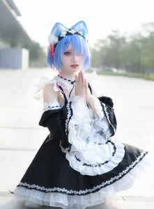 Stunning Rem Cat Maid Cosplay by Hana at Firefly Animation Carnival – Re:Zero Inspired Anime Photoshoot - image 32