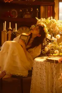 Qiu Qiu in YiTuYu Vol.8546: Dreamy Vintage Serenity Amidst Golden Hour Blooms - image 3