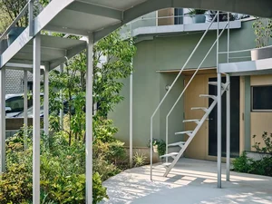 Modern Japanese Architecture: Kazari Garden House in Tokyo Featuring a Unique Curved Terrace and Light-Filled Minimalist Split-Level Interiors - image 7