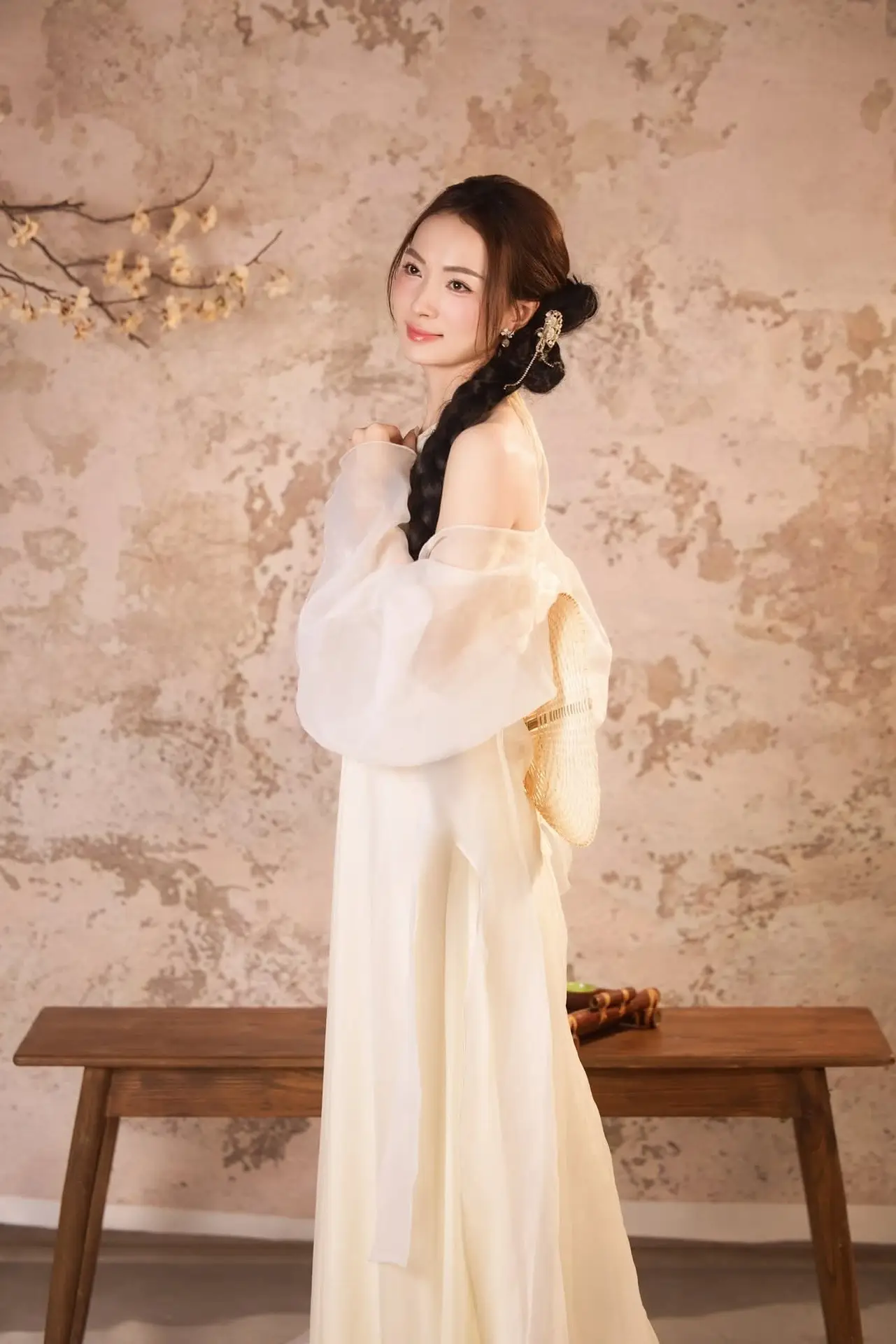 Elegant Asian Beauty in Traditional Inspired Dress Discover Timeless Grace and Serene Charm