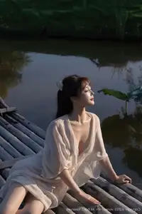 Discover Lu Xuan Xuan's Graceful Beauty in a White Dress Amidst a Serene Lotus Pond - XiuRen No.10630 - image 12