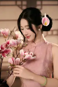 Discover Traditional Beauty: Elegant Lady Amidst Blossoms - image 6