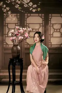 Discover Traditional Beauty: Elegant Lady Amidst Blossoms - image 0