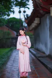 VGU No.182: Graceful Pink Ao Dai & Lotus Flowers – Enchanting Vietnamese Beauty - image 3