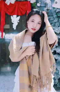 Radiant Beauty: Girl in Pristine White Dress Amidst Romantic Winter Wonderland 1000024890 - image 3