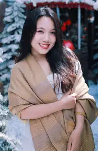Radiant Beauty: Girl in Pristine White Dress Amidst Romantic Winter Wonderland 1000024890 - image 7