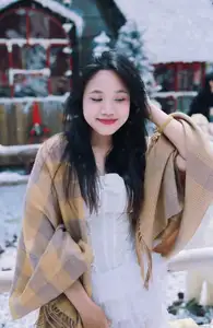 Radiant Beauty: Girl in Pristine White Dress Amidst Romantic Winter Wonderland 1000024890 - image 9