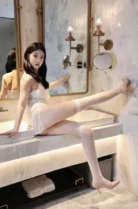 Xiao Ba Le (No.10609) in Sheer White Nightgown: Captivating Beauty by XiuRen - image 53