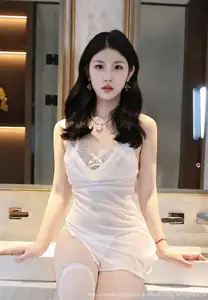 Xiao Ba Le (No.10609) in Sheer White Nightgown: Captivating Beauty by XiuRen - image 9
