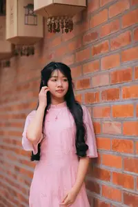 Embracing Vietnamese Grace: Pink Ao Dai Beauty at an Ancient Temple - image 9