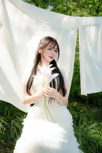 VGU No.180: The Pure Elegance of a Girl in a White Dress with Gentle Lilies - image 5