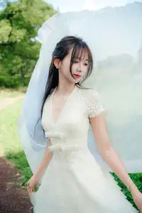 VGU No.180: The Pure Elegance of a Girl in a White Dress with Gentle Lilies - image 7