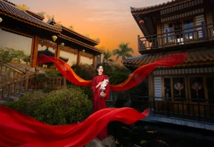 Timeless Elegance in Crimson and Gold - image 0