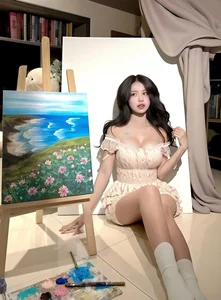 Stunning Artistic Aesthetic: Elegant Cosplayer Nguyễn Hữu Kiều Oanh Captures Hearts with Graceful Painting-Themed Photoshoot and Soft Visuals - image 8