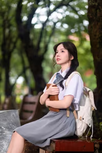 VGU No.156: Radiant Vietnamese Schoolgirl Shines in Elegant School Uniform - image 2