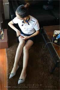 IESS Si Zu Bian Dang 135: New Model Momo in Gray Stockings and Flat Shoes Office Lady Style - image 47