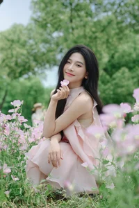 Artistic Evening Portrait Series: Model Ya Ya in YiTuYu Art Language Vol.9081 – Elegant Photography Amidst Evening Primroses - image 21