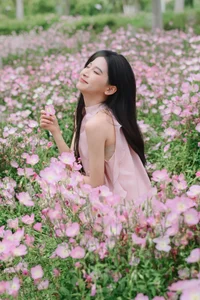 Artistic Evening Portrait Series: Model Ya Ya in YiTuYu Art Language Vol.9081 – Elegant Photography Amidst Evening Primroses - image 4